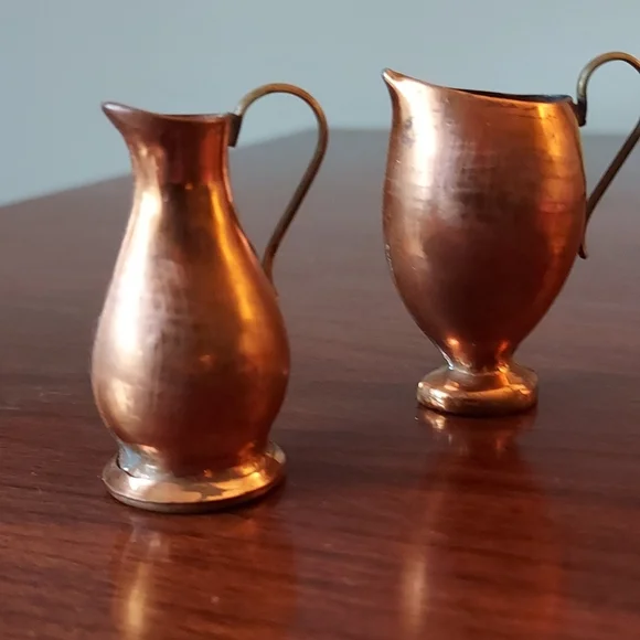 Mini Italian copper dollhouse decor cool copper water jugs with handle ITALY - Picture 6 of 6